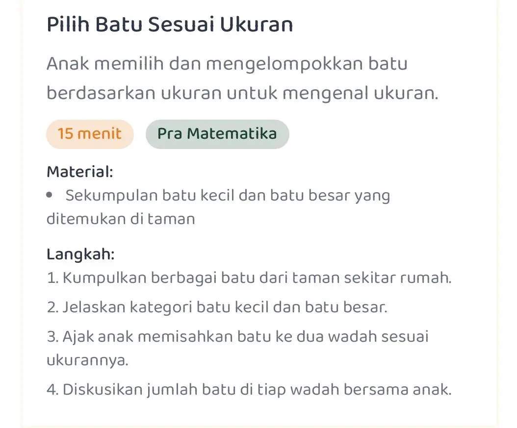 Contoh langkah-langkah praktis aktivitas